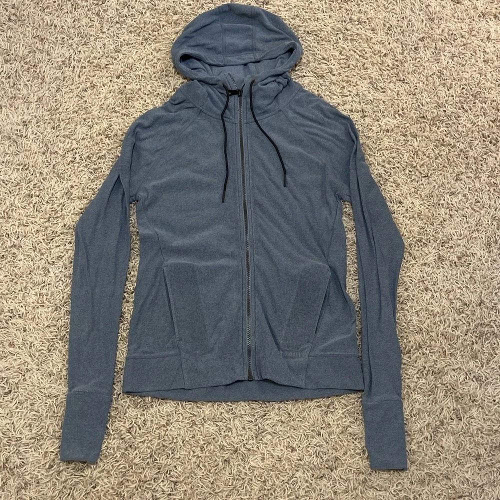 Nobull Womens Zip Track Jacket S Athletic Running Outdoors Stretch Heather Blue